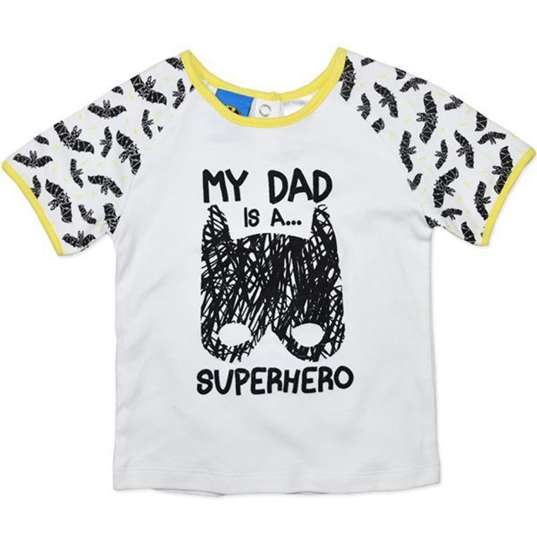 New Licensed Boys Batman Baby T-Shirt - "My Dad is a Superhero" - Size 12-18 Months 