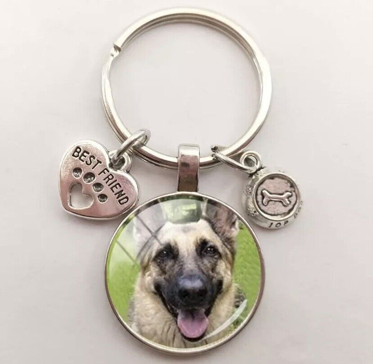 NEW German Shephard Dog Cabochon Keyring - Great Gift