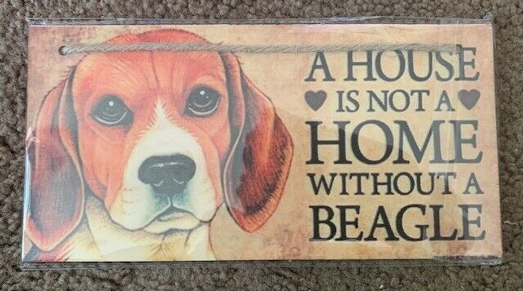 NEW House is not a Home without a BEAGLE Wooden Hanging Dog Plaque