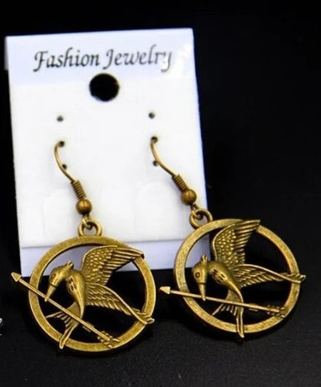 Hunger Games Bronze Plated Round Hook Earrings