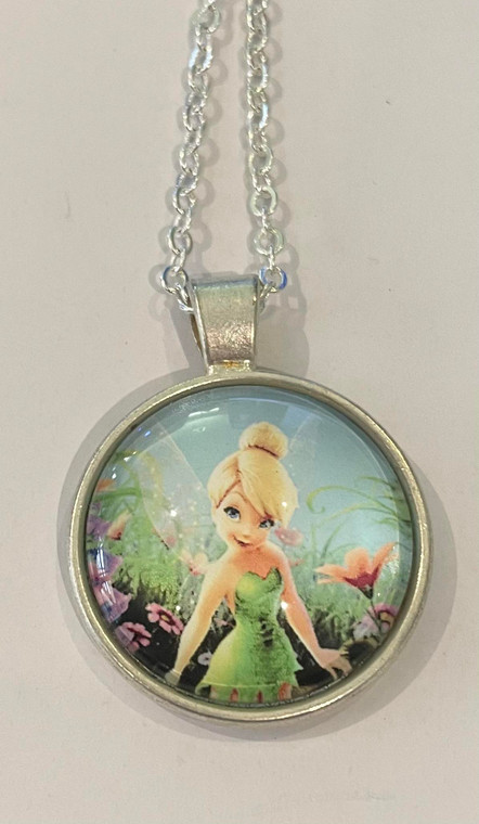 NEW Tinkerbell Round Cabochon Necklace #2 - Great Gift