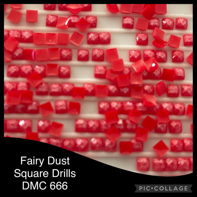  FAIRY DUST Diamond Painting SQUARE DRILLS DMC 666 - PACK 2000 12gms