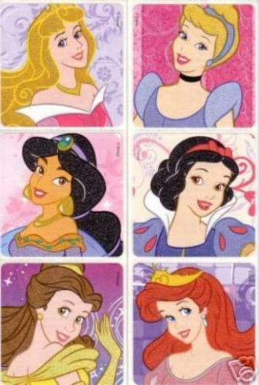 SALE - Pack of 12 Stickers - REDUCED TO CLEAR - Disney Princess Glitter