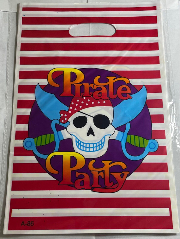 Pack of 10 Pirate Birthday Party Loot Bags - For Parties