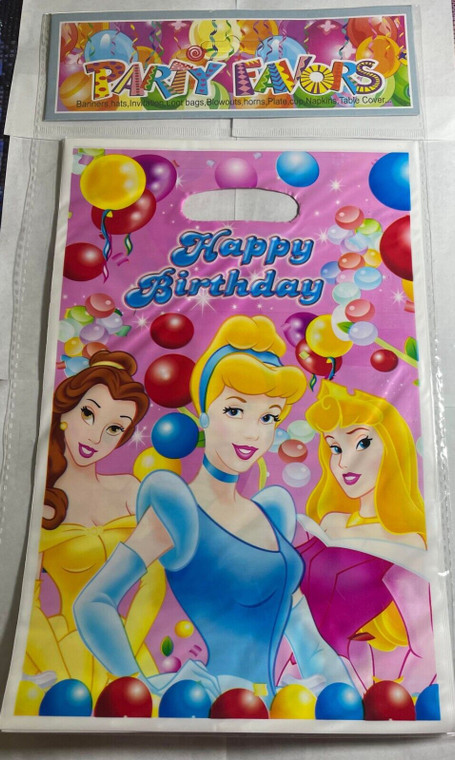 Pack of 6 Disney Princess Party Loot Bags x 2 - Total 12 Bags - For Parties