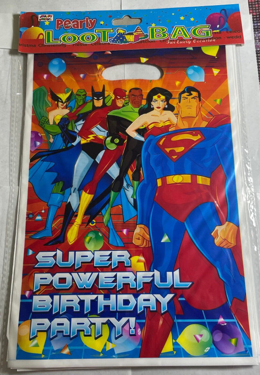 Pack of 10 Superheroes Birthday Party Loot Bags - For Parties