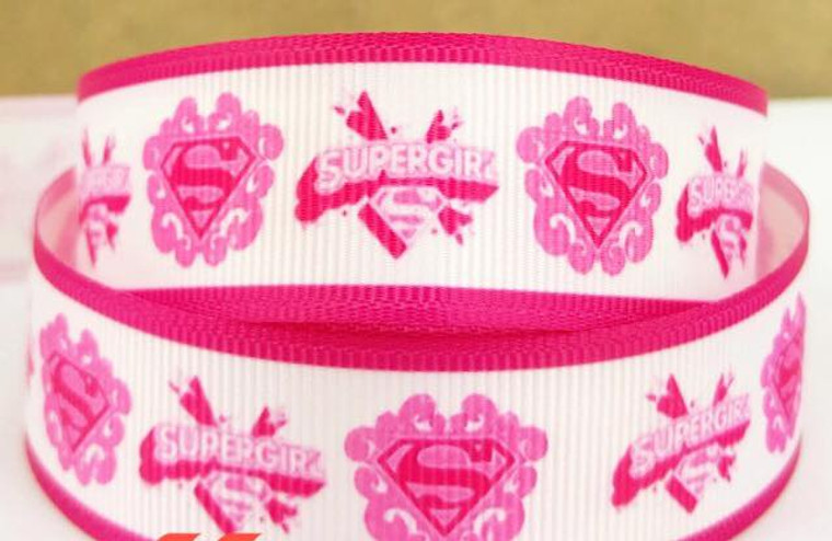 1 Metre SUPERGIRL Grossgrain 22mm Ribbon