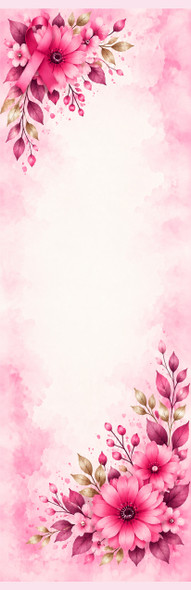 Coordinating floral bookmark back — space for personalization