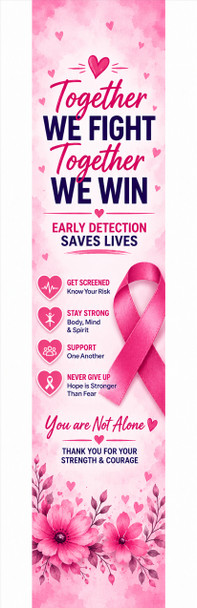 Together We Fight breast cancer awareness bookmark — front
