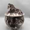 150 cubic inch horse urn with sleeping horse on lid for human ashes or for a keepsake size for a beloved horse