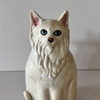 White Cat Angel Sculpture Urn with Blue Eyes