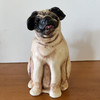 Pug Dog Urn for Ashes. Pug figurine style urn with angel wings. Handmade of ceramic clay and hand painted. One of a kind urn for a pug.