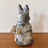 Picture of the French Bulldog urn showing in finer detail the angel wings on the back of this symbolic dog memoria,