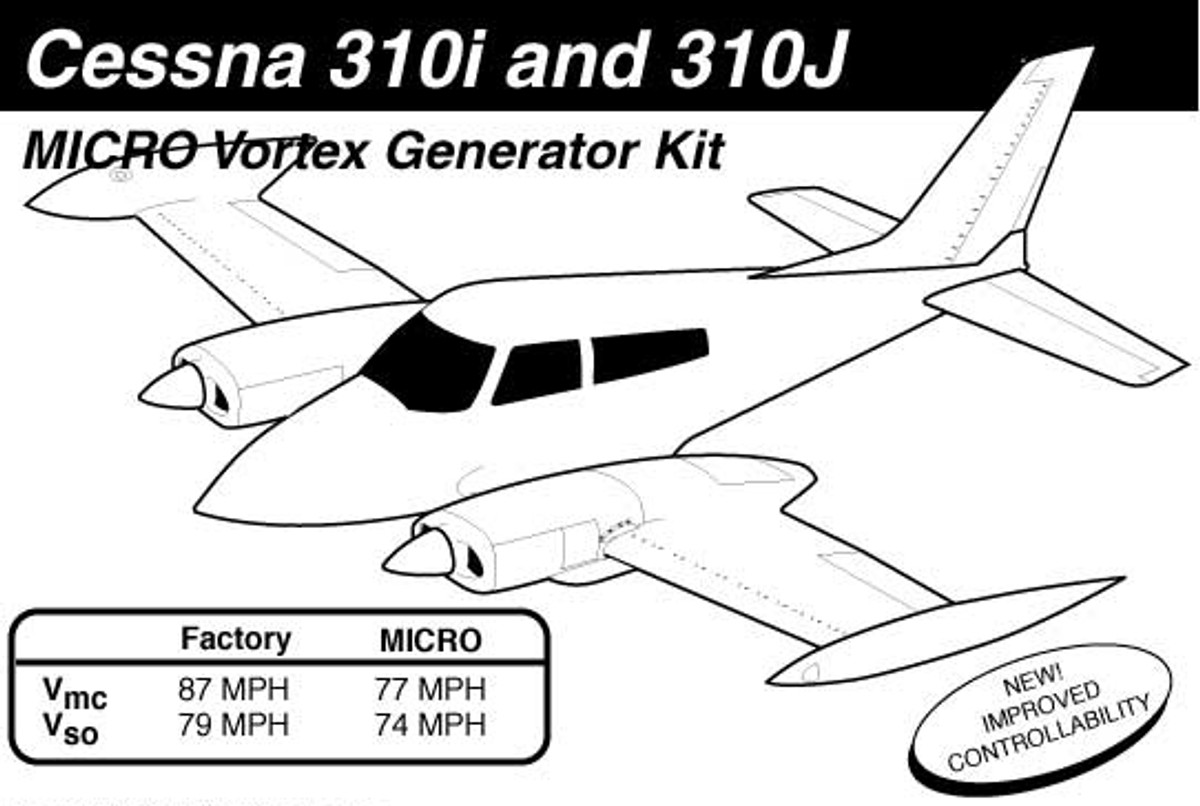 Cessna 310I / 310J Vortex Generator Kit Knots 2U