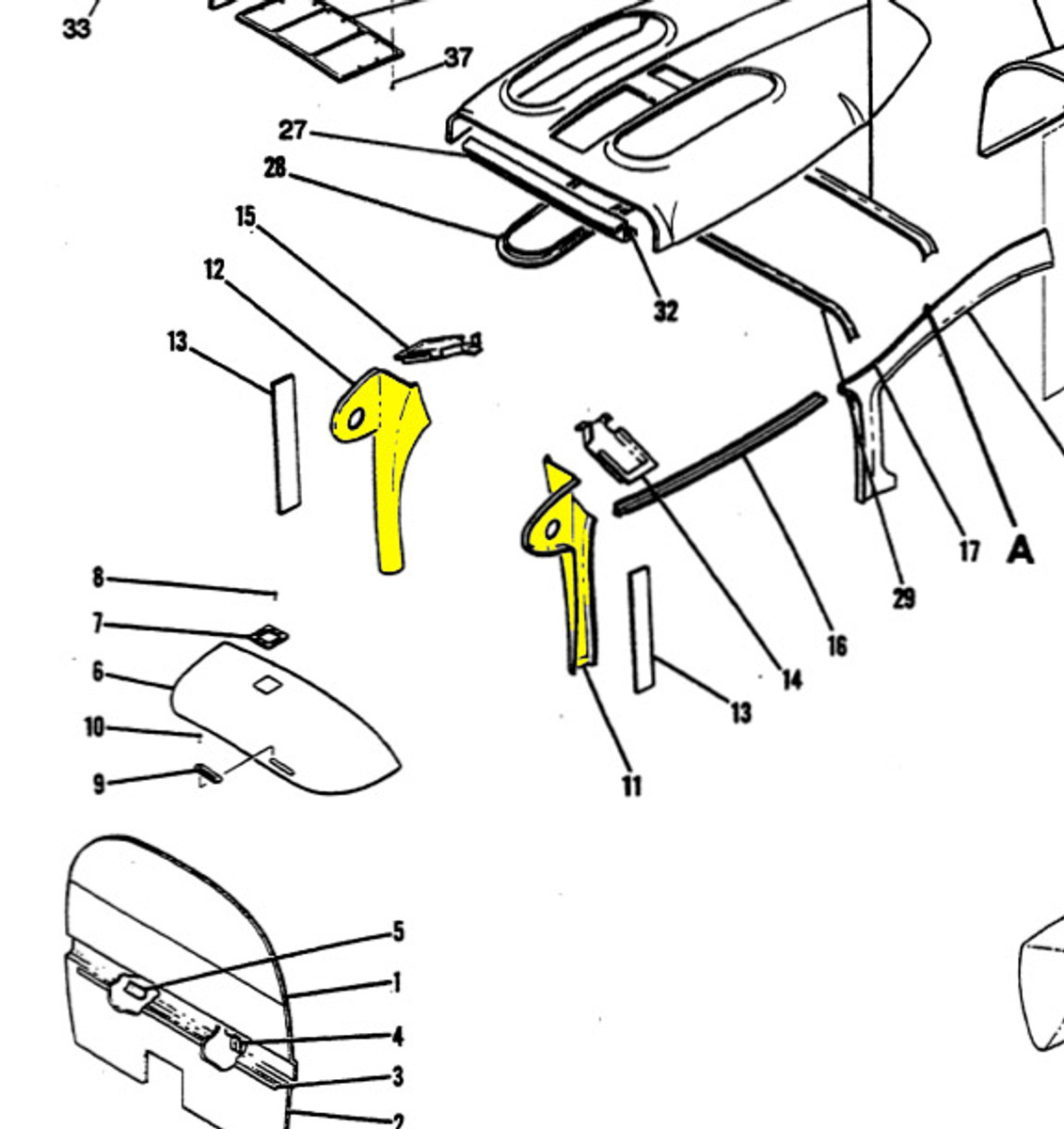 Door Post Cover. LH or RH. Cessna 182Q, R 1979 thru 81