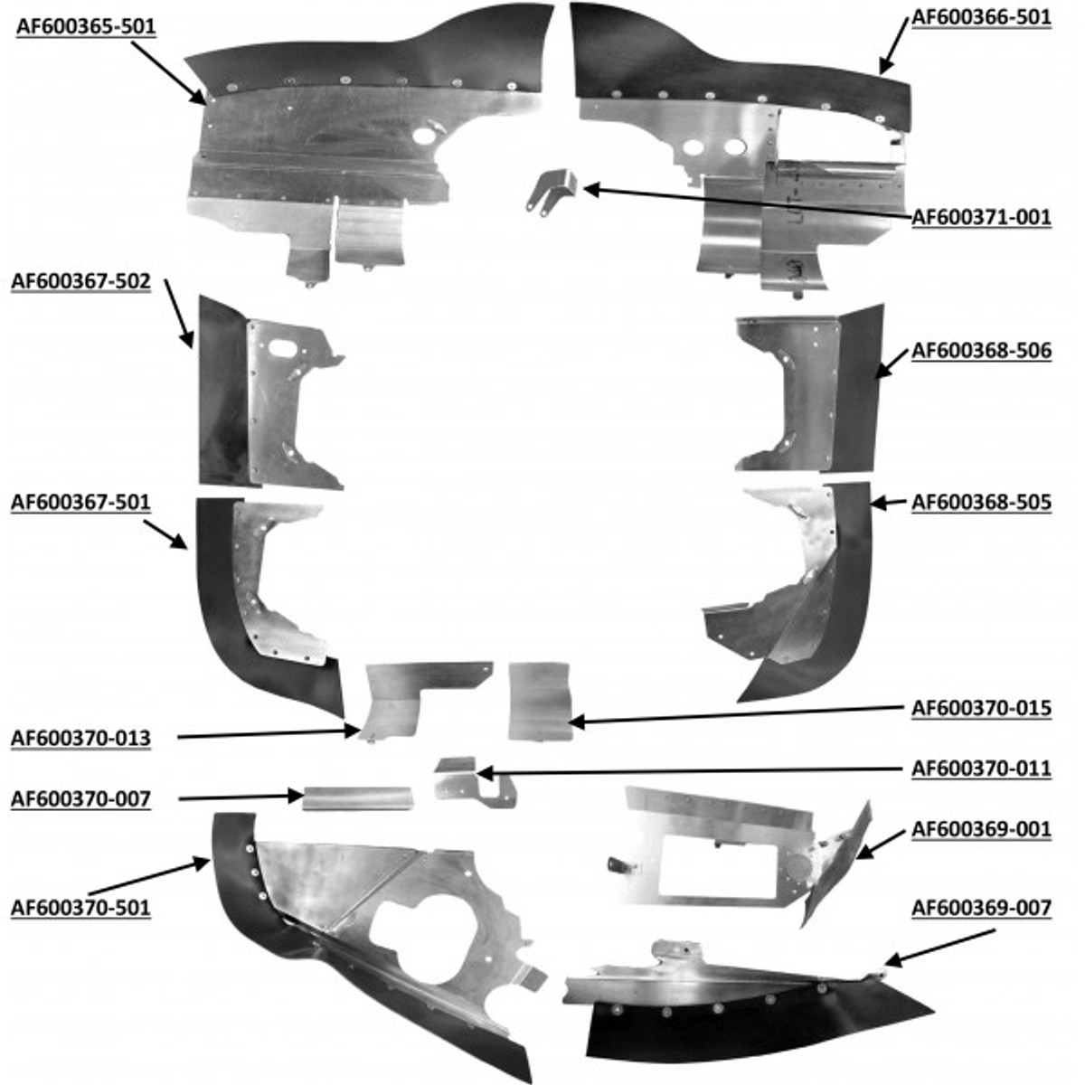 Mooney M20J Complete Engine Baffle Set