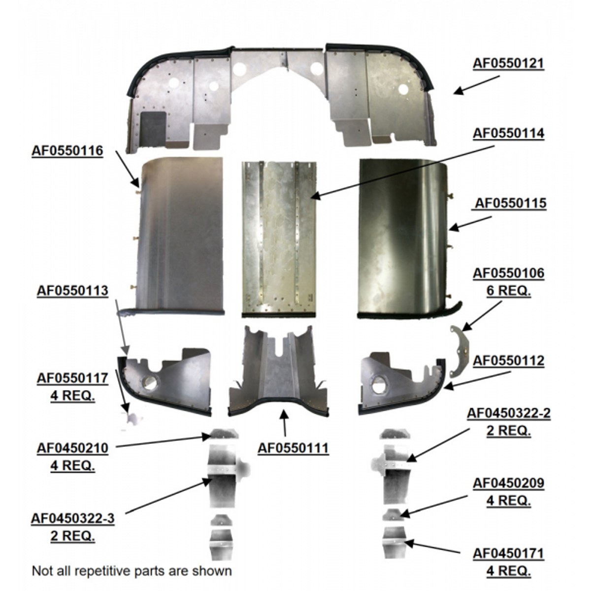 Cessna C-170 (1949~52) Complete Engine Baffle Set