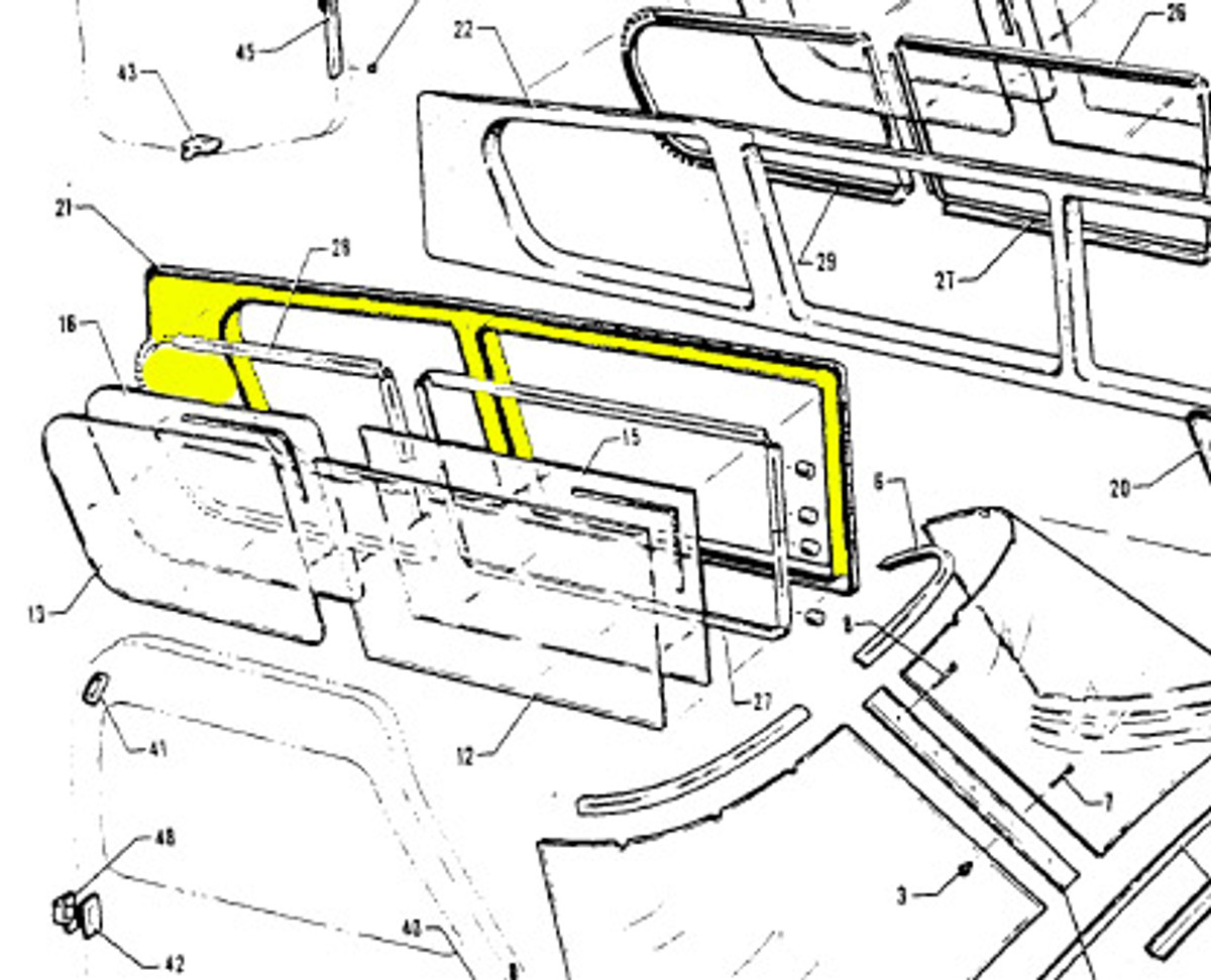 Moulding Assy, Window Front Right. Piper 25416-00