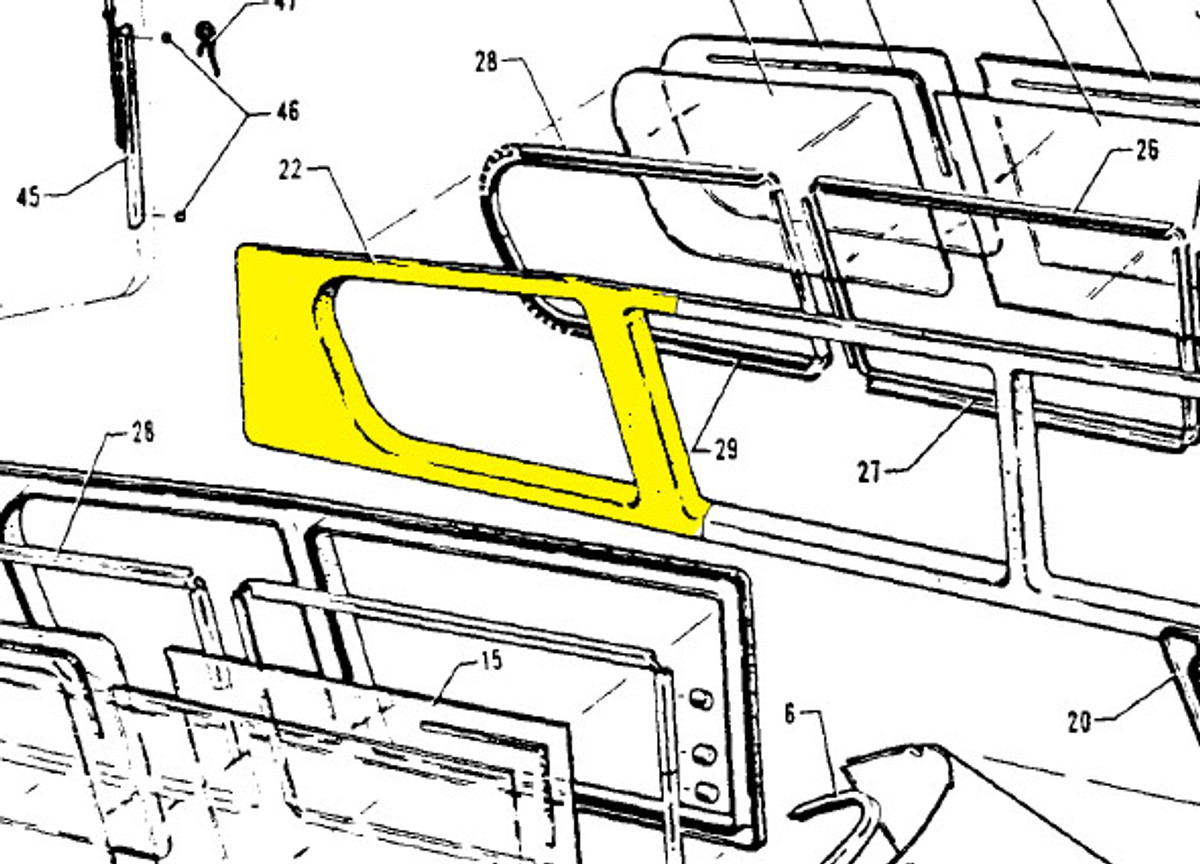 Moulding Assy, Window Rear Left. Piper 25417-00