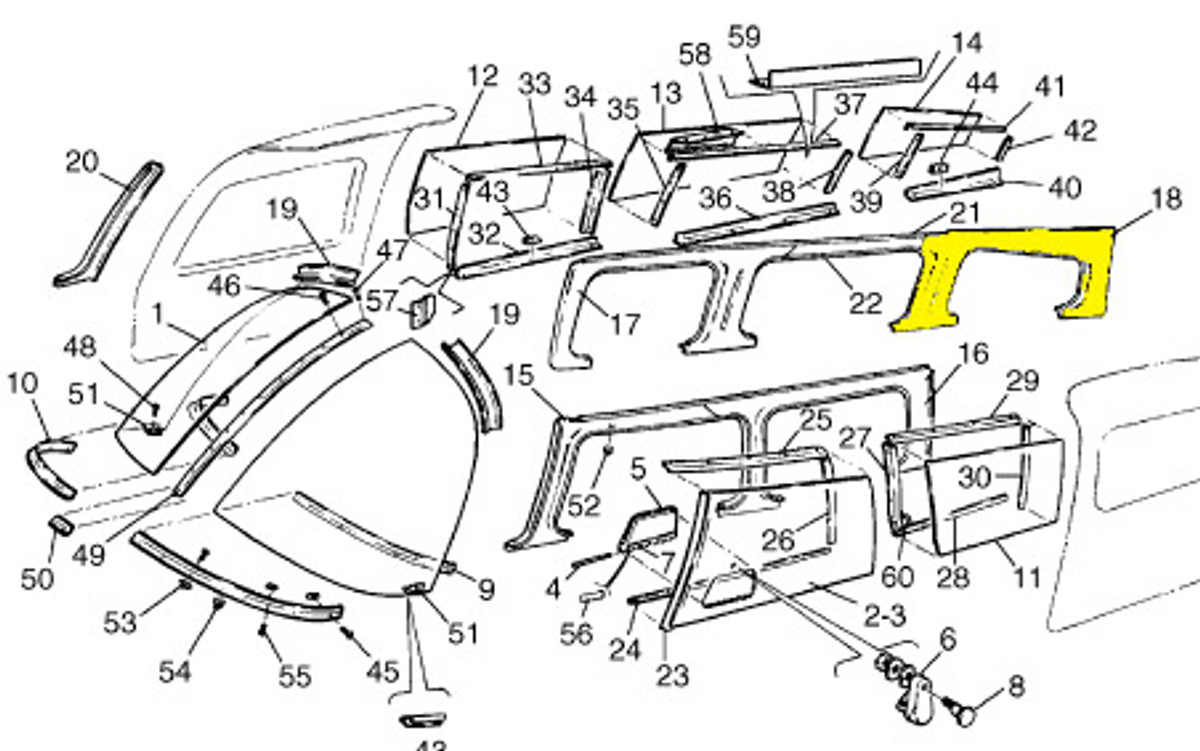 78349-11 Rear, Right Window Trim Cover