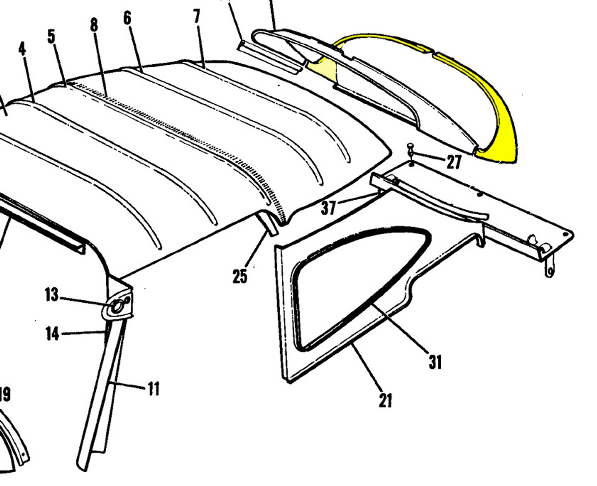 Rear Window Moulding. Cessna 0500210-43