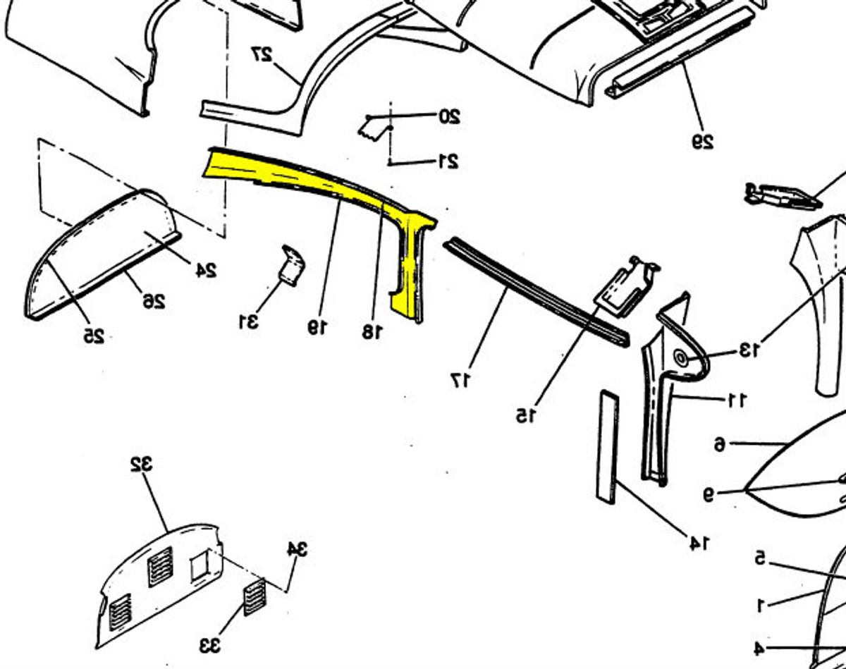 Cessna window moulding. Cessna part 0715044-15, 0715044-15-532, 0715044-16, 0715044-16-532