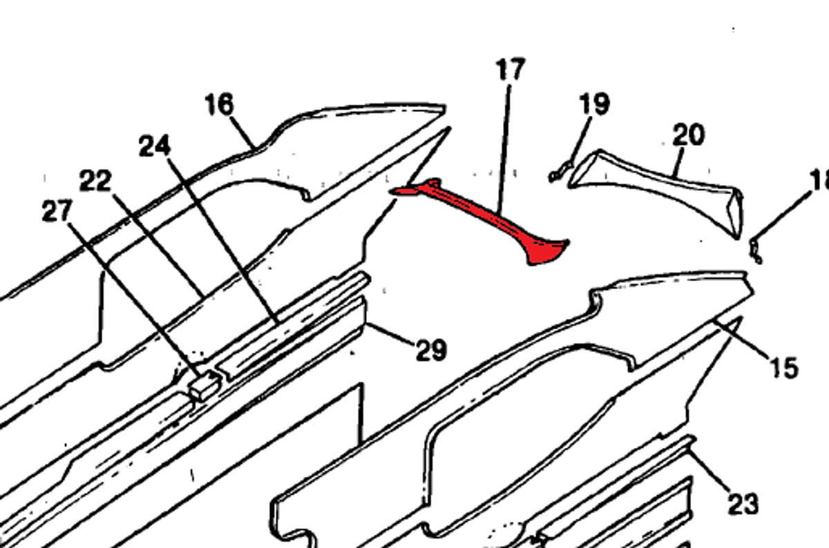 Moulding-Window Upper Rear. Cessna 210, 12150045-16.