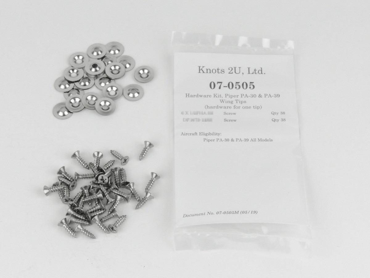 Wing Tip Hardware Kit, 76 pcs. Stainless Steel    Piper PA-30 & PA-39   07-0505