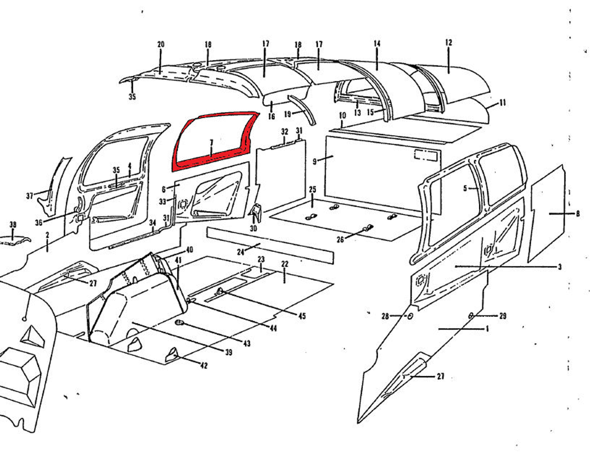 Mooney M20 MOULDING WINDOW COVER, RH