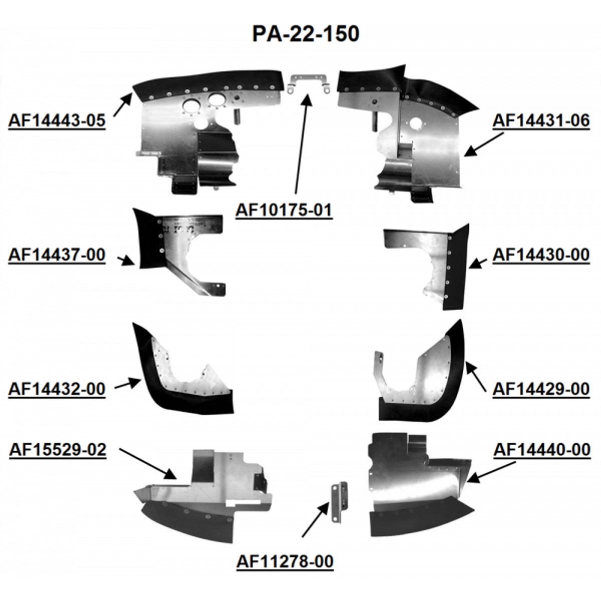 Piper PA-22-150 Complete Engine Baffle Set