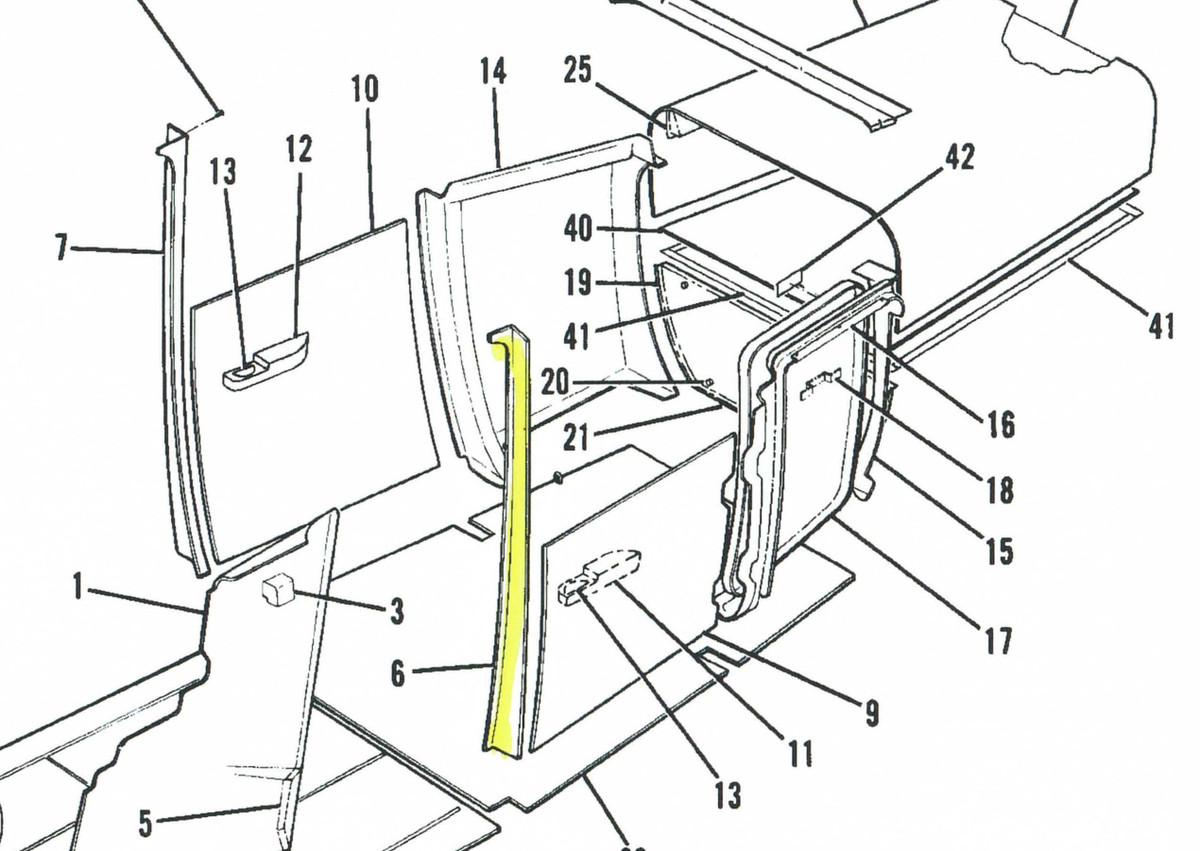 ここあページ Aft Doorpost Cover, LH. Cessna 0514065-1 - Knots 2U, Ltd.