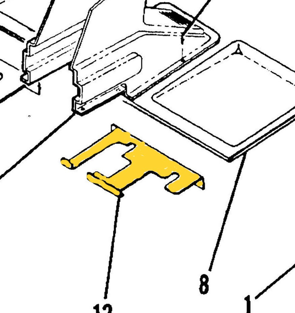 Shield, Rudder Bar LH. Cessna 0411599-5