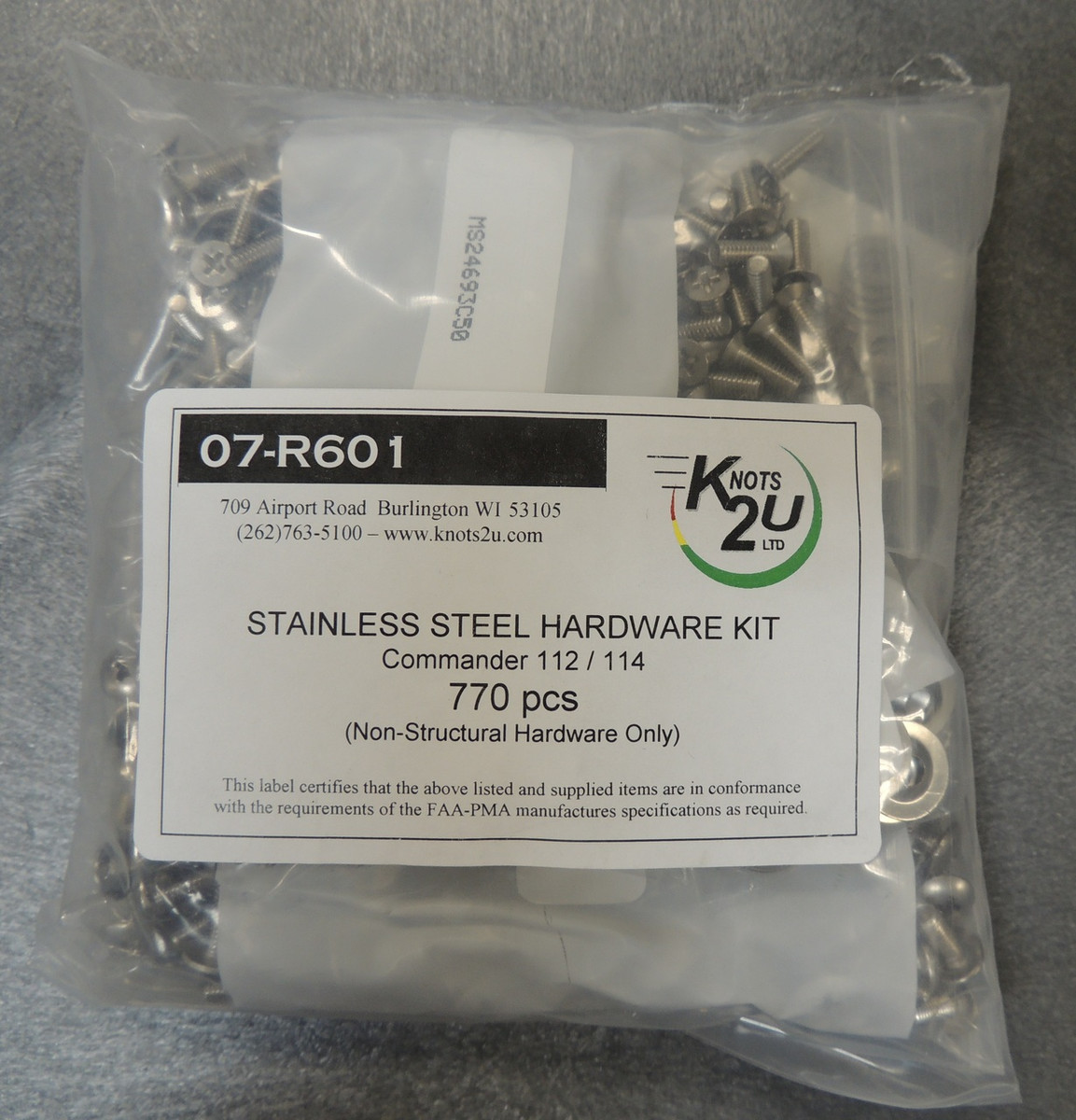 Commander 112 & 114 Stainless Steel hardware kit from Knots 2u