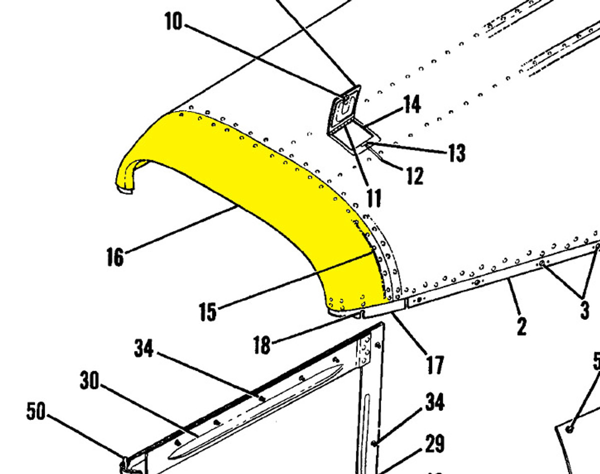 Upper Nose Cap. Cessna 180. 1969 thru 81. Cessna Part 0752031-206 & 0752031-26. (Camloc Attachment)