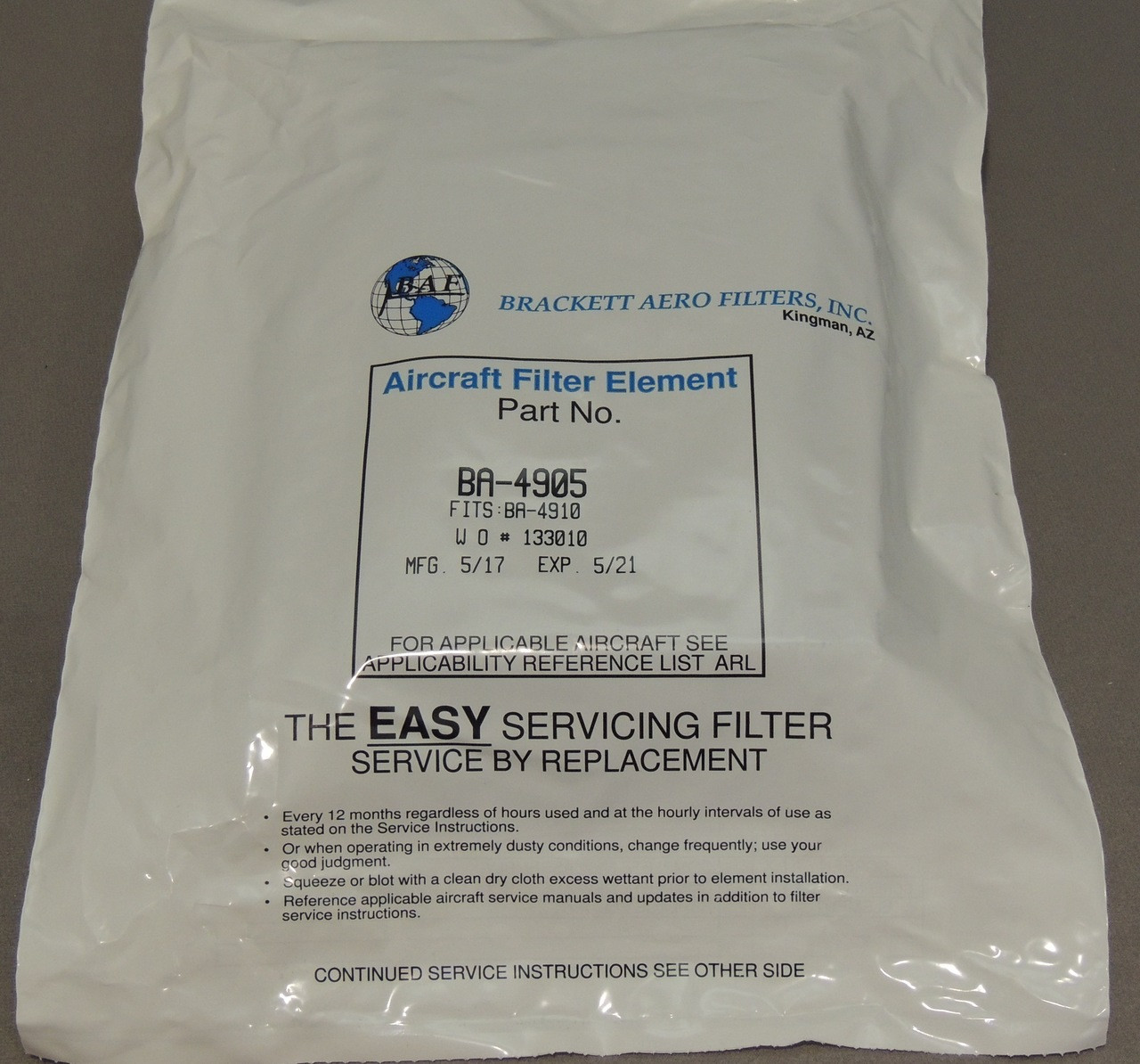 Brackett Air Filter Element BA4905 Knots 2U, Ltd.