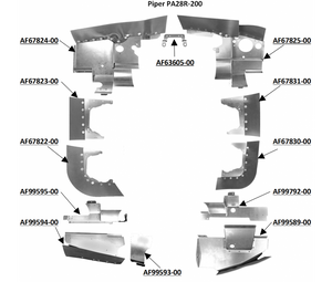 Engine Baffles Piper PA-28R-200 Arrow (1969 thru 76) Complete Set