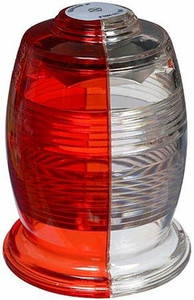 Whelen A402AS Lens, Red/White, Fits A470 Light. 68-2170504-60