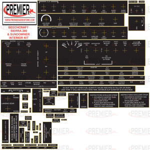 Beechcraft 19, 23, 24 Interior Decal Kit. 059-61002.