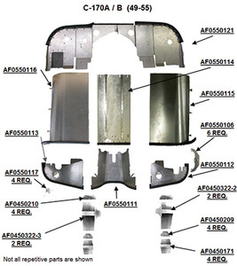 Rocker Cover Baffle Assembly, Cessna 170 1949 thru 52,  AF0550106