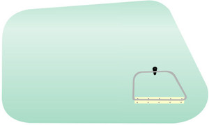 Door Window Assembled With Frameless Vent Window. GLA2283