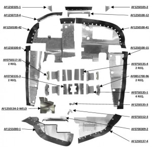 Cessna C-210 (1970~73) Complete Engine Baffle Set