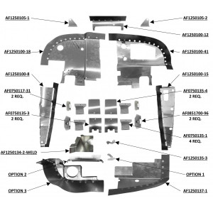 Cessna C-P206 (1965-70) (w/ Oil Cooler) Complete Engine Baffle Set