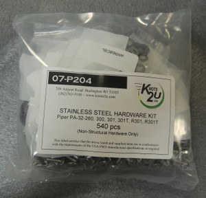 Piper PA-32-260 and PA-32-300 Exterior Stainless Steel screw kit by Knots 2u