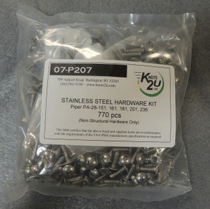 Piper PA-28 Cherokee Stainless Steel Hardware Kit from Knots 2U