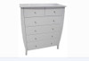 SLEIGH TALLBOY WITH 6 DRAWERS AND STANDARD WOODEN KNOBS PRICED IN ASSORTED COLOURS (VIC ASH AND PINE OPTIONS ALSO AVAILABLE 1220(H) x 1020(W) - PRICE ON APPLICATION) - CUSTOMIZATION AVAILABLE