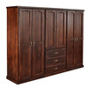 EMPIRE (AUSSIE MADE) 3 PIECE MULTIROBE WITH 6 DOORS / 3 DRAWERS - 2000(H) x 2500(W) - ASSORTED STAINED COLOURS