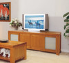 SUNNY LOWLINE TV UNIT WITH 4 SLIDING DOORS, SAFETY GLASS AND 4 DRAWERS BEHIND DOORS - 700(H) X 2000(W) - CHOICE OF COLOURS