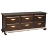 SHANGHAI 6 DRAWER DRESSER WITH CHUNKY HANDLE - 770(H) X 1800(W) -MAHOGANY OR CHOCOLATE