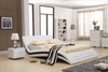 TORENIO (3009) KING 3 PIECE BEDSIDE BEDROOM SUITE (WITH #25 BEDSIDES) - LEATHERETTE - WHITE