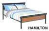  KING SINGLE HAMILTON (AUSSIE MADE) TIMBER & METAL BED - BLACK